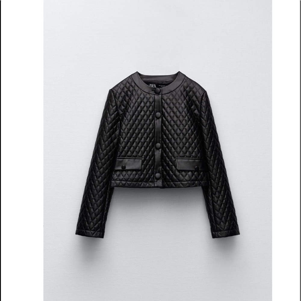 MWT ZARA Faux leather blazer jacket